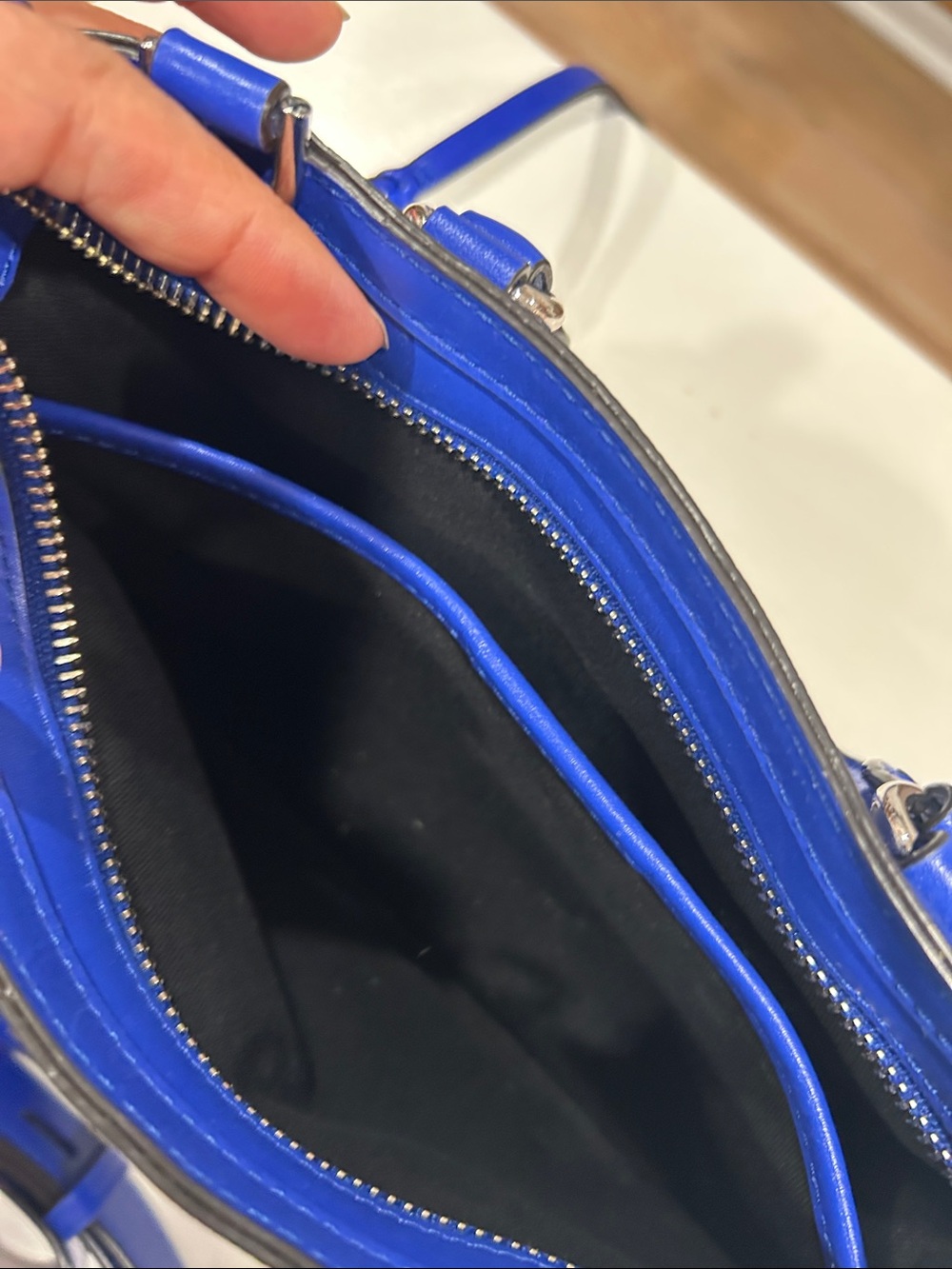 Rebecca Minkoff MICRO Bedford Zip Satchel (Bright Blue) - Picture 4 of 15